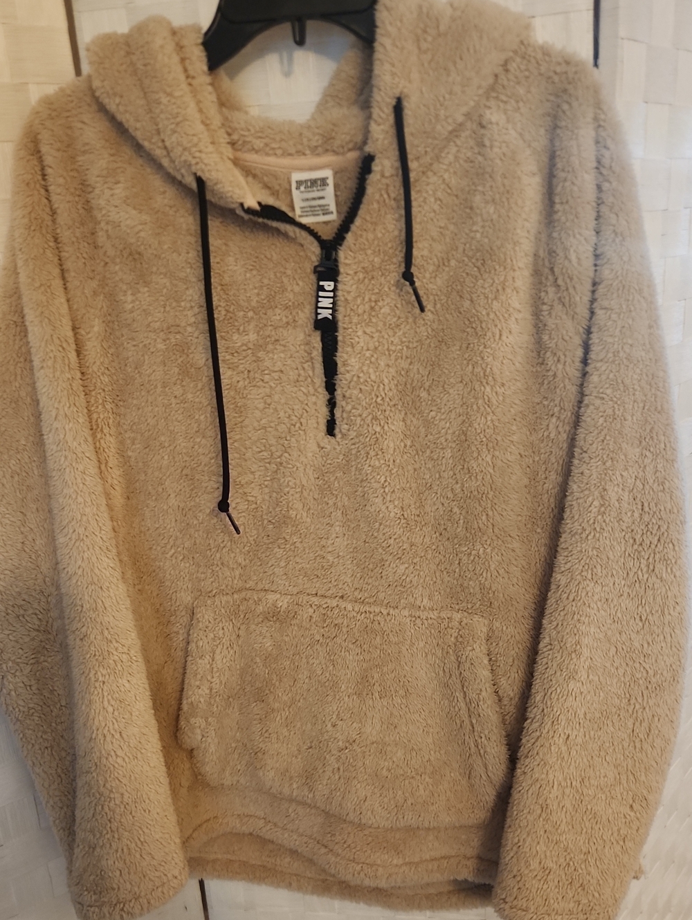 PINK Victoria's Secret Beige Plush Sherpa Hoodie